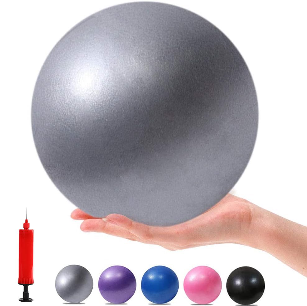 Mini Yoga Balls 6 Inch Exercise Pilates Therapy Balance Micropore Ball Barre Equipment for Home Stability Training Physical Core Training with Pump