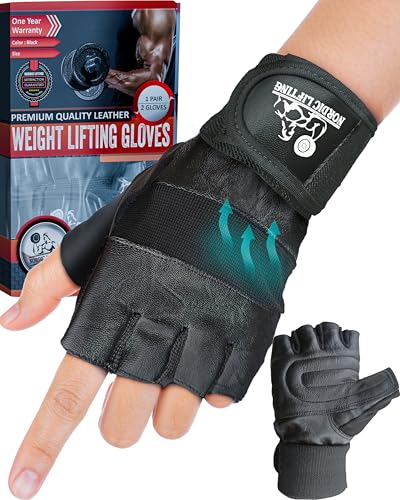 Weight Lifting Gloves with 12" Wrist Wraps – Workout Gloves with Wrist Support for Men & Women, Cross Training, Powerlifting, Gym & Fitness Protection, Durable Grip & Comfort Fit - size: Medium