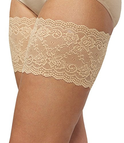 Bandelettes Original Patented Elastic Anti-Chafing Thigh Bands *Prevent Thigh Chafing* - color: Beige Onyx, size: Medium