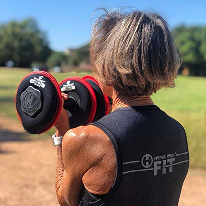 HYPERWEAR SoftBell Adjustable Dumbbells – Soft Neoprene Weight Plates with Easy-Grip Handle, Modular Dumbbell System for Home Gym, Strength & Functional Training (3-40 lbs) - color: (E) 15-Pound | Indigo | Single