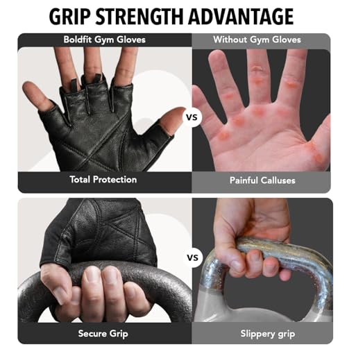 Boldfit Gym Gloves for Men & Women with Wrist Support Accessories for Weightlifting, Training, Exercise, Cycling Gloves, Bike Riding Gloves - size: Large (L)