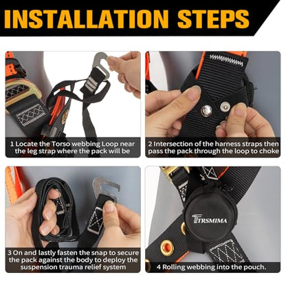 TRSMIMA Suspension Trauma Safety Straps - Trauma Relief Straps for Safety Harness Fall Protection Fall Arrest System A Pair