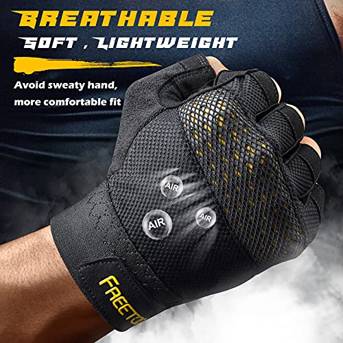 FREETOO Workout Gloves for Men, Weight Lifting Gloves with Full Palm Protection, Ultra Ventilated, Cushion Pads and Silicone Grip