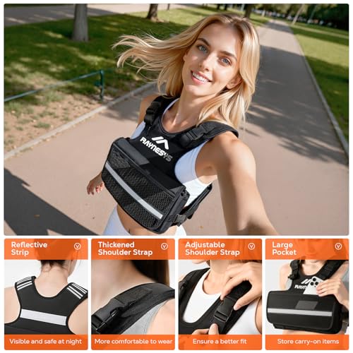 Adjustable Weighted Vest Women Men,1-12/1-20/1-30 LBS Weight Vests with Adjustable Shoulder Strap, 8 Ironsand, Large Pocket, Reflective Strip,Weighted Vest Men and Women for Workout, Strength Training