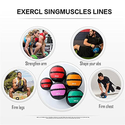 Medicine Ball Slam Ball Wall Ball Artificial Leather Squash Soft Medicine Ball for Strength and Conditioning Exercises Cross Training Cardio and Core Workouts (Size : 9KG/19.8LB)