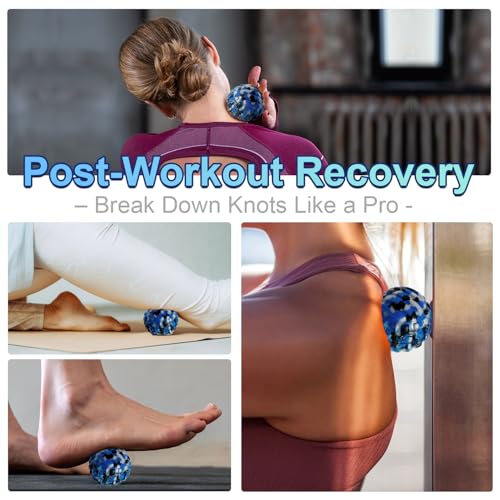 Deep Tissue Massage Ball for Exercise & Recovery - SGS Certification - Targets Back, Shoulder, Legs&Feet - Relieves Muscle Knots, Joint Pain&Tightness, Pressure Point Therapy- Myofascial Release Ball