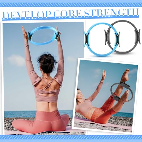 Pilates Equipment Kit for Home Workout Pilates Ring and Ball Set for Women 12'' Circle Yoga Fitness Essentials Kit with Resistance Bands, Yoga Strap, Socks,Bag
