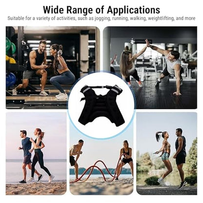 RiToEasysports Weighted Vest, Comfortable Breathable Adjustable Strap Secure Fit Iron Sand Filling For Jogging Running - size: 8KG