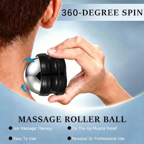 Massage Ice Roller Ball Cold & Heat Therapy Tight and Sore Muscles Relief - color: Black-02