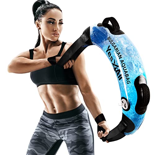 Yes4All Large Aqua Bags for Workout 35/45/80lbs - Ultimate Core Water Weights Aqua Bag - Portable Stability Fitness - Perfect Agility, Durability for Indoors and Outdoors - Clear & Dark Blue - color: C. Bulgarian Aquabag - Clear - 33LB