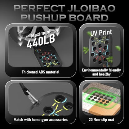 JLoibap Push Up Board Fitness, Workout Home Gym Equipment, 20 in 1 Exercise Pushup Bar Handles for Floor, Strength Training Equipment for Men