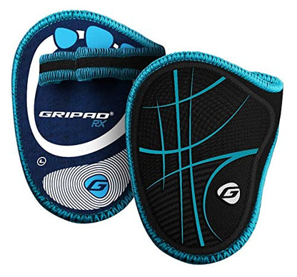 Gripad RX Lifting Grips | The Most Durable Grip Pads Yet | The Alternative to Weight Lifting Gloves, Gym Workouts, WOD, Weightlifting | Neoprene Hand Grips | Flexible Rubber Palm - color: Black / Blue