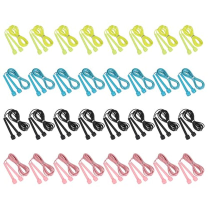 PATIKIL Jump Rope PVC, 32 Pcs Adjustable Speed Skipping Rope Tangle-Free Exercise Equipment for Workout Women Men Outdoor Training Home Fitness, 4 Color