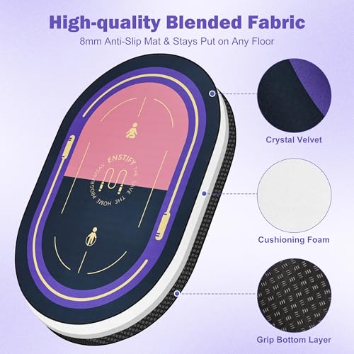 Jump Rope Mat, Large Format Non Slip Mat, Home Workout Exercise Mat, Floor Protect Durable, 63x39x0.31 Inch, Bonus Skipping Rope - color: Purple