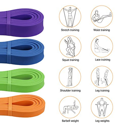 Resistance Bands Set, Pull Up Assist Bands - Stretch Resistance Band - Mobility Band Powerlifting Exercise Bands for Resistance Training, Physical Therapy, Home Workouts