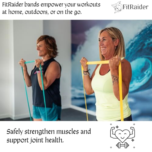 Fit Raider Resistance Bands Set (5 Pack) - Heavy Duty Natural Latex Loop Bands for Legs & Glutes - Workout, Yoga, Pilates & Physical Therapy - Home Gym Fitness