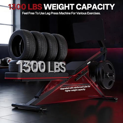 PASYOU Adjustable Weight Bench for Home Gym, Leg Press Machine – Adjustable Foot Plate Weight Bench with Leg Press, Compact Fitness Bench for Glutes, Quads, Compatible with 1'' and 2'' Weight Plates