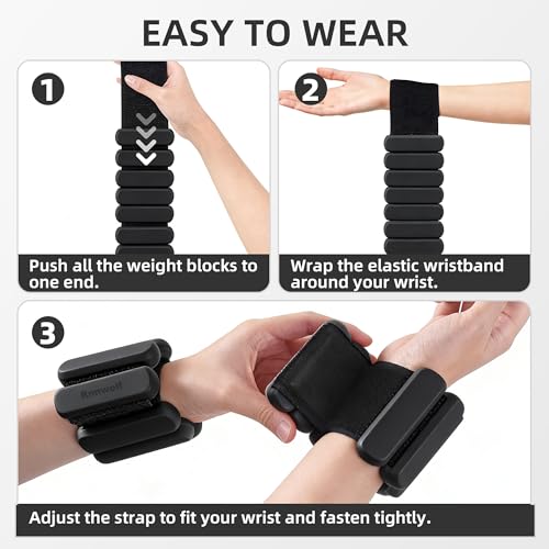 Wrist Ankle Weights for Women Men Workouts, 2lbs per Pair - color: Black