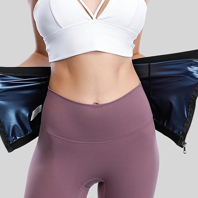 Women's sauna waist trainer shapewear, fitness, tummy control, buttock lifting, sweating, fat burning, and weight loss.