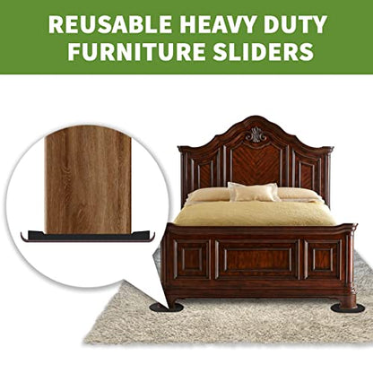 Furniture Sliders for Carpet 4 PCS - 9 1/2" Brown - size: 4 PCS 9 1/2 inch Brown