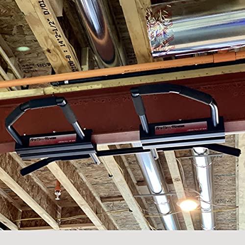 600 LBS Limit - Extreme I-Beam Pull Up Bar - Bent Bar - Rubber Grips