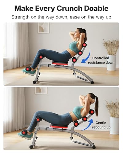 MERACH Ab Machine, Adjustable Ab Workout Bench for Home Gym, Multi-Functional Sit Up Exercise Equipment with 300 LBS Weight Capacity, Exercise Chair for Full Body Workout