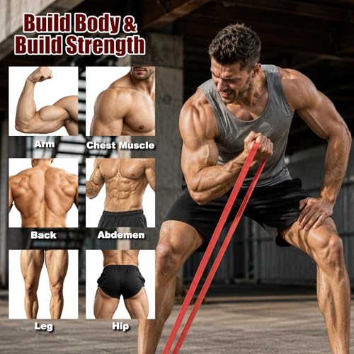 Resistance Bands for Working Out, Pull Up Assistance Bands for Men & Women, Exercise Bands for Full-Body Training, Physical Therapy, Fitness, Stretch Workout Bands at Home, Gym