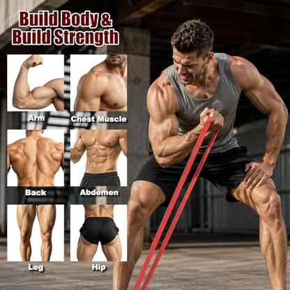 Resistance Bands for Working Out, Pull Up Assistance Bands for Men & Women, Exercise Bands for Full-Body Training, Physical Therapy, Fitness, Stretch Workout Bands at Home, Gym