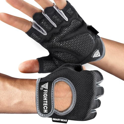 Workout Gloves for Men and Women, Fingerless Weight Lifting Gloves with Cushioned Palms, Gym Gloves for Exercise Fitness Training Climbing Cycling, Breathable and Lightweight - size: Large