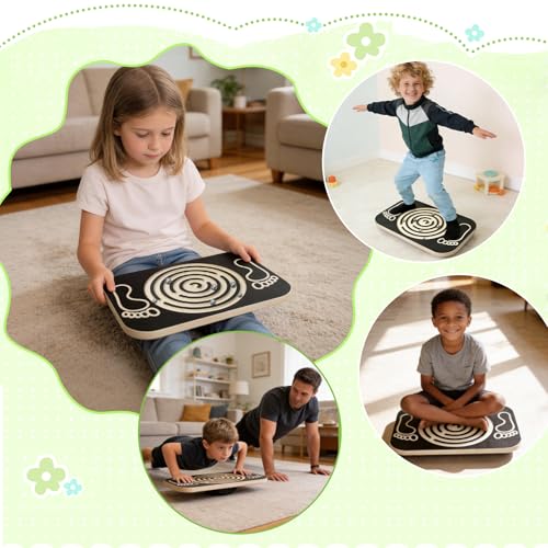 Balance Board Maze for Kids, 17.5 IN Toddlers Wobble Board for Training