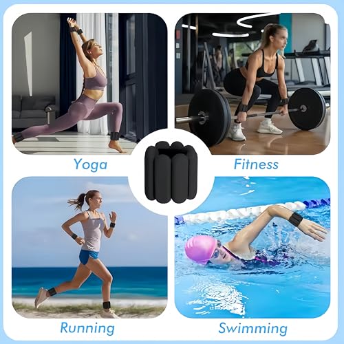 Wrist Weights Set of 2(1Lbs Each), Adjustable Silicone Arm & Leg Weights for Women