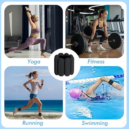 Wrist Weights Set of 2(1Lbs Each), Adjustable Silicone Arm & Leg Weights for Women