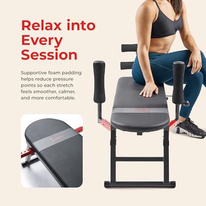 Sunny Health & Fitness No-Hang Traction & Inversion Decompression Table for Back Pain Relief, Adjustable Stretch Bench, 400 LB Capacity - size: 15" Height