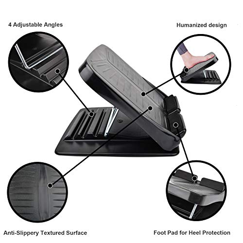 Slant Board, Calf Stretcher Ankle and Foot Incline Board for Stretching Tight Calves or Plantar Fasciitis Adjustable 4 Level (330 lb Capacity), Strength Training Equipment Leg Machines - color: Black