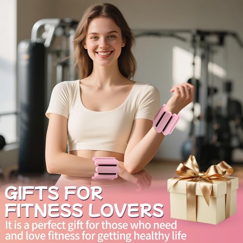 Wrist Weights – Adjustable Ankle Wrist Weights for Women & Men – Set of Weighted Bangles 2 lbs (1 lb Each) | Arm and Leg Weights for Pilates, Yoga, Running & Walking