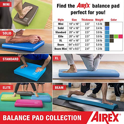 AIREX Balance Pad – Stability Trainer for Balance, Stretching, Physical Therapy, Exercise, Mobility, Rehabilitation and Core Training Non-Slip Closed Cell Foam Premium Balance Pad