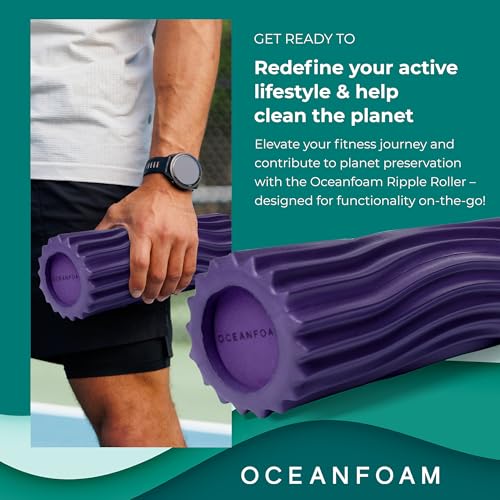 Oceanfoam Ripple Roller - Small Foam Roller for Physical Therapy (Purple) - color: Purple