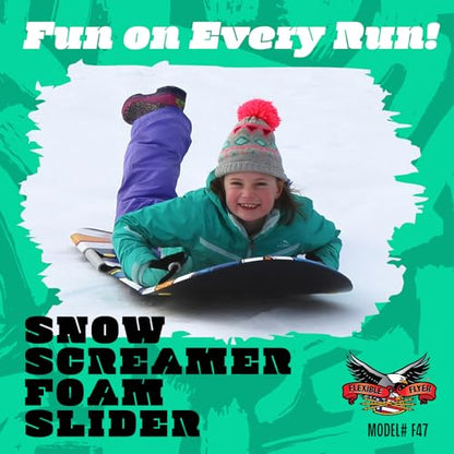 Flexible Flyer Snow Premium Foam Sled for Kids and Adults - Snow Sled, 1 or 2 Person Winter Toboggan Slider with Handles, Extremely Lightweight, for Ages 5 & Up - color: Multi
