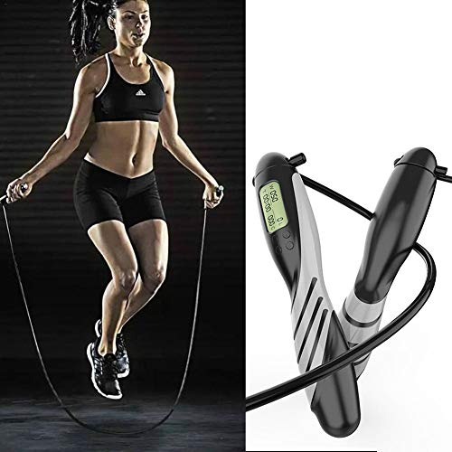 Skipping Rope Counting Weighted Jump Rope Digital Counter For Indoor/Outdoor Fitness Training Boxing Adjustable Calorie Skipping Rope Workout