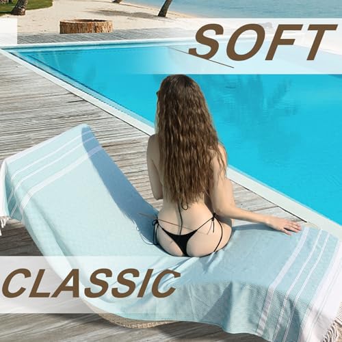 Genovega 6 Packs Oversized Turkish Beach Towel Thin Quick Dry Sand Free Pool Swim Towels Large XL Adult Clearance Blanket Travel Vacation Accessories Essentials Rhombus - color: 6 Multi Rhombus
