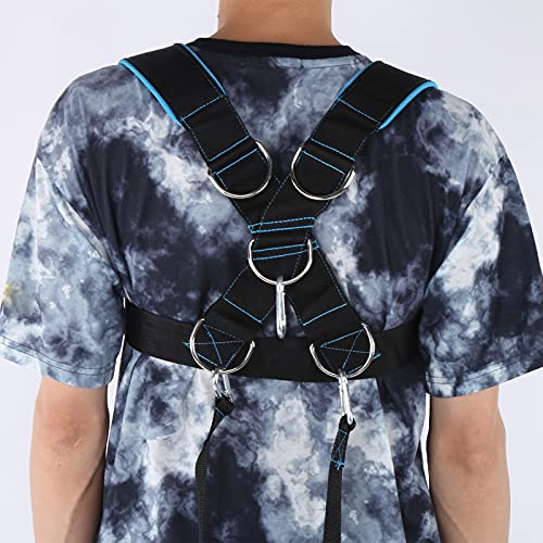 Weight Bearing Shoulder Strap Pulling Sled Harness Vest Resistance Bands with Pulling Strap Durable Nylon Material Adjustable Design for Strength Training and Team Sports
