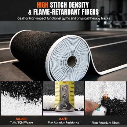 Yescom 4'x50' Gym Turf Runway for Sled Track HIIT Functional Training 0.6"H - size: 0.6"H-4'x50'Elite(200Sq.Ft)