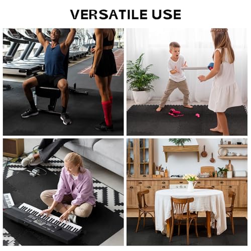 Sound Absorbing Interlocking Floor Mats Pads 18 Pcs - Fits 4 * 6ft Drum Mats, 15.7" x 11.8" Anti-Vibration Sound Proof Puzzle Felt Padding - Protect Hardwood Floor - size: 45.3''×66.5‘’