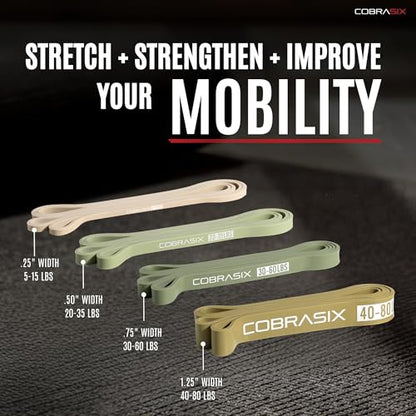 Resistance Bands for Working Out, Light Stretching Bands, Long Loop Exercise Bands for Strength Training, Pull Ups Assistance, Physical Therapy, Mobility and Home Gym for Men and Women