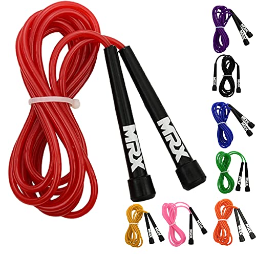 MRX 9" PVC Jump Rope for Cardio Fitness - Versatile Jump Rope for Both Kids and Adults - Great Jump Rope for Exercise - color: 581-Red