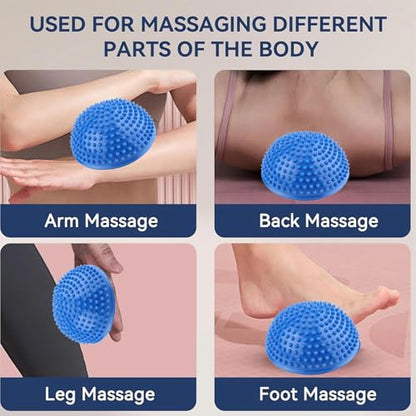 VGEBY Foot Massage Half Ball Balance Exercise Pods Spiky for Deep Tissue Foot Muscle Therapy