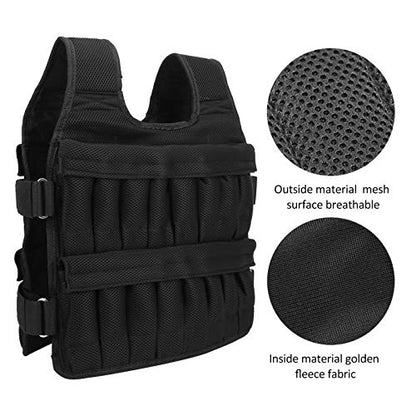 35KG Weighted Vest for Men, with 32 Pockets, Strength Training Vest, Adjustable Body Mesh Sandbag Running Weighted Carrier