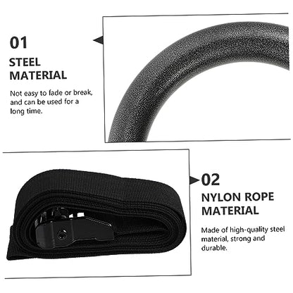 Adjustable Small Fitness Rings Set Webbing for Home Gymnastics Training Convenient Workout Equipment for Strength and Bodyweight Exercises Random Color