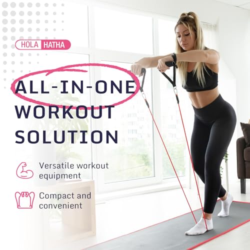 Resistance Band Fitness Set - 100-Pound Max, Home Gym Workout Kit with 5 Bands, Handles, Ankle Loops, Door Anchor, & Carry Bag