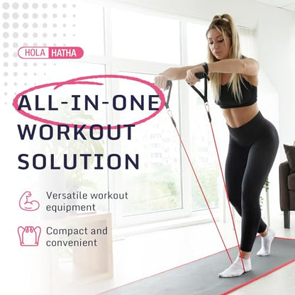 Resistance Band Fitness Set - 100-Pound Max, Home Gym Workout Kit with 5 Bands, Handles, Ankle Loops, Door Anchor, & Carry Bag